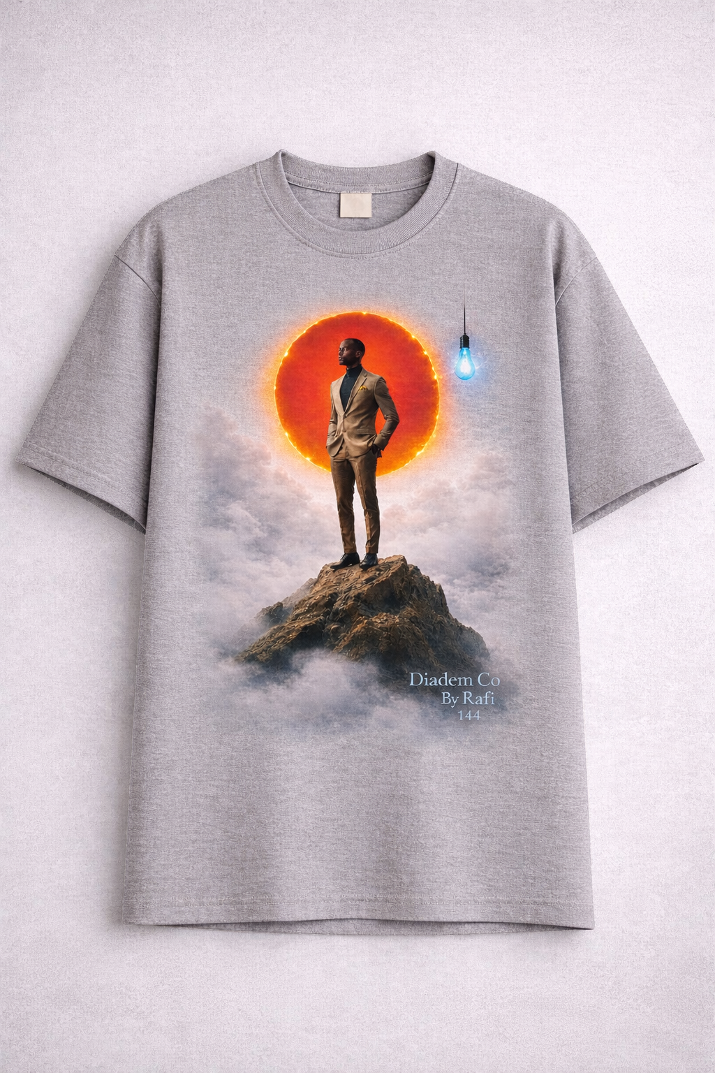 Short sleeve Diadem Co By Rafi (Highest thoughts) tee in black grey and whiteUnisex Garment-Dyed Heavyweight T-Shirt | Comfort Colors 1717.