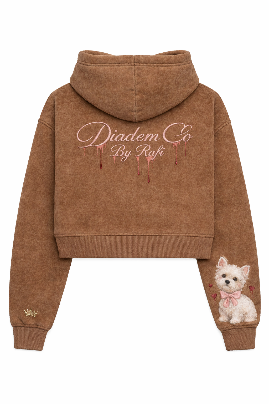 Long sleeve short top Diadem Co By Rafi woman's style hoodies dog lovers edition.drippy.