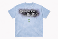 Men's blue short sleeve Diadem Co By Rafi dark black logo with signature green cross 736 numerology meaning logo.