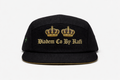 80's baby embroidered Diadem Co By Rafi with crown in black and gold 5 panel hats with the authentic green cross on the side