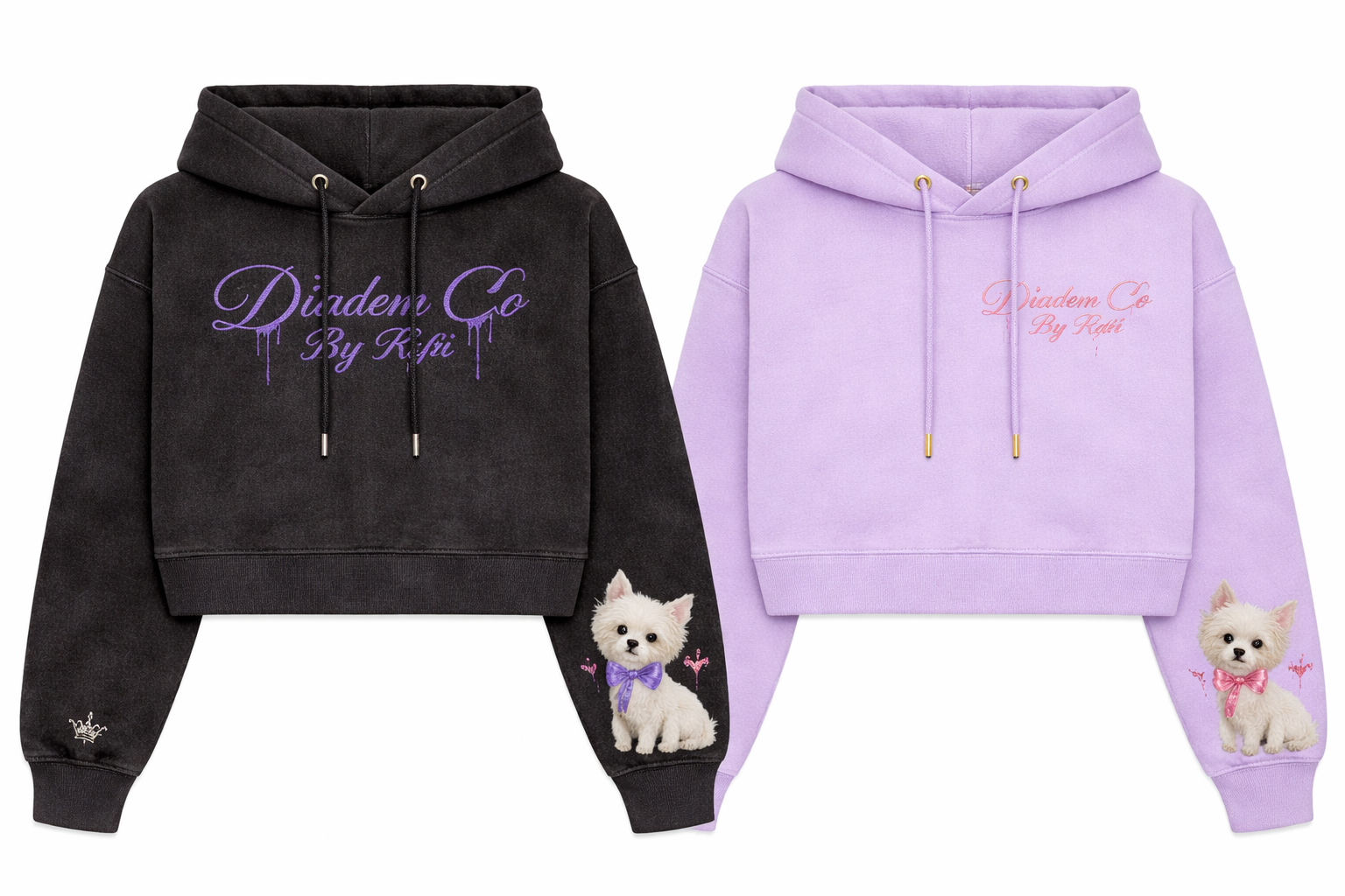 Long sleeve short top Diadem Co By Rafi woman's style hoodies dog lovers edition.drippy.