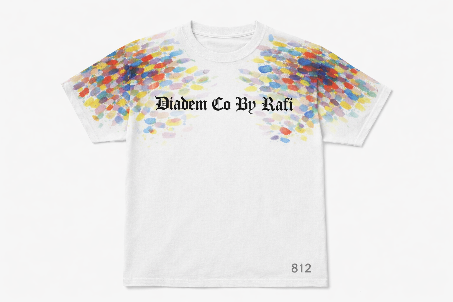 All white multi color top mens Diadem Co By Rafi summer wear.