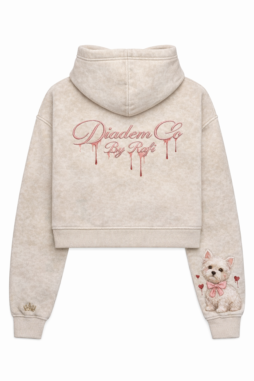 Long sleeve short top Diadem Co By Rafi woman's style hoodies dog lovers edition.drippy.