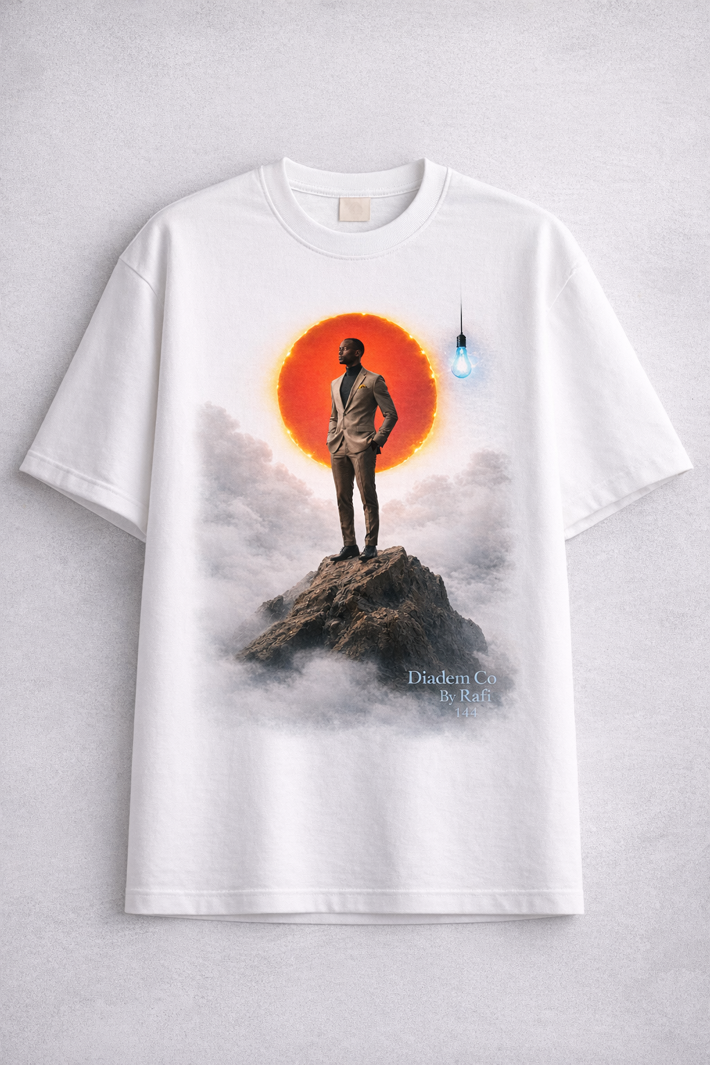 Short sleeve Diadem Co By Rafi (Highest thoughts) tee in black grey and whiteUnisex Garment-Dyed Heavyweight T-Shirt | Comfort Colors 1717.