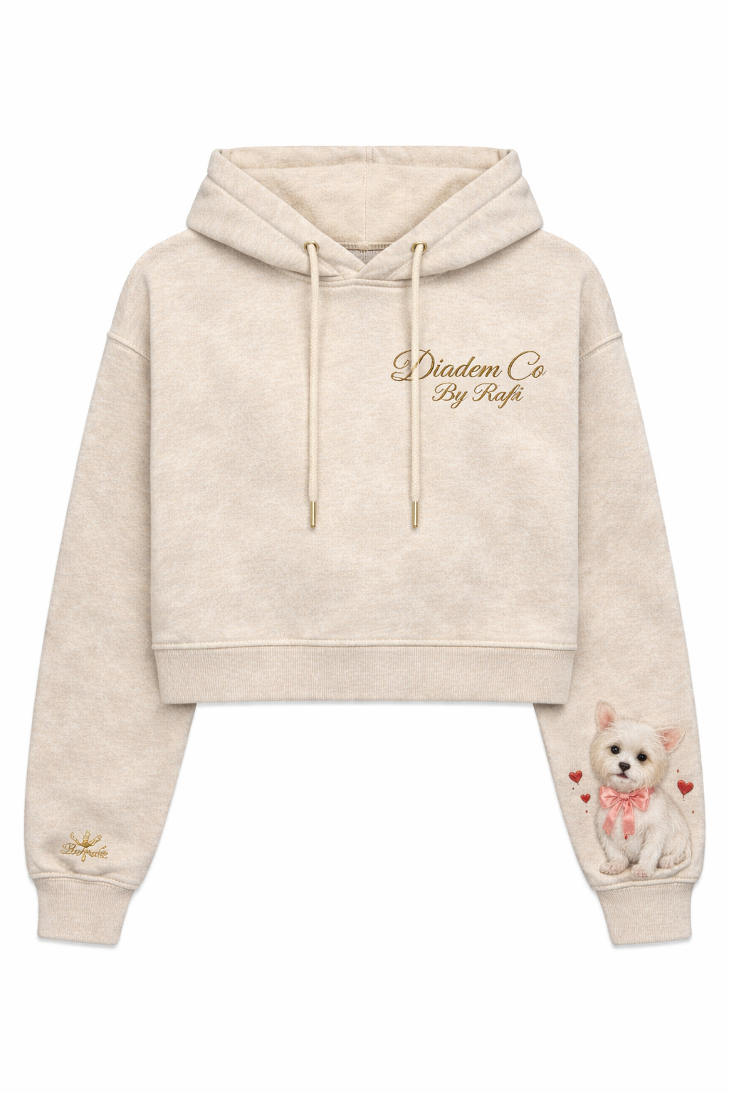 Long sleeve short top Diadem Co By Rafi woman's style hoodies dog lovers edition.drippy.